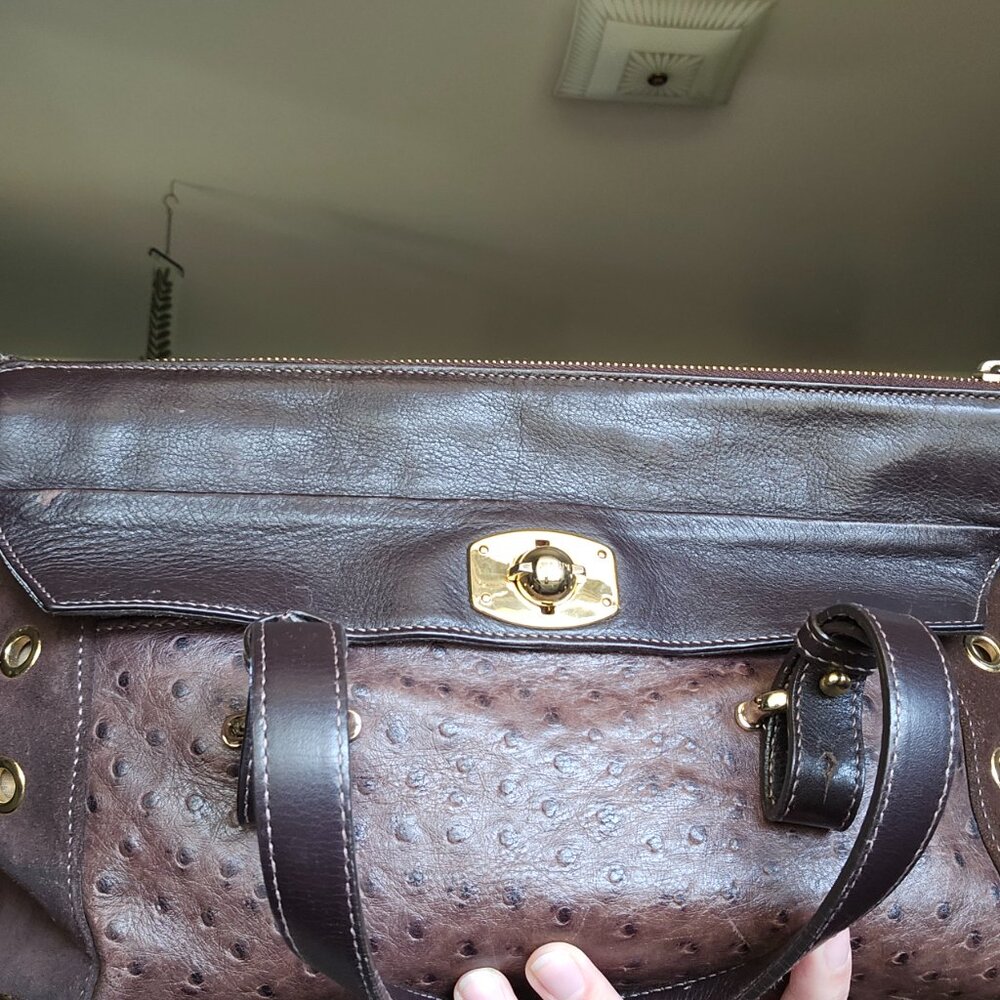 RARE FURLA Ostrich and Suede Bag and Wallet - Picture 10 of 17